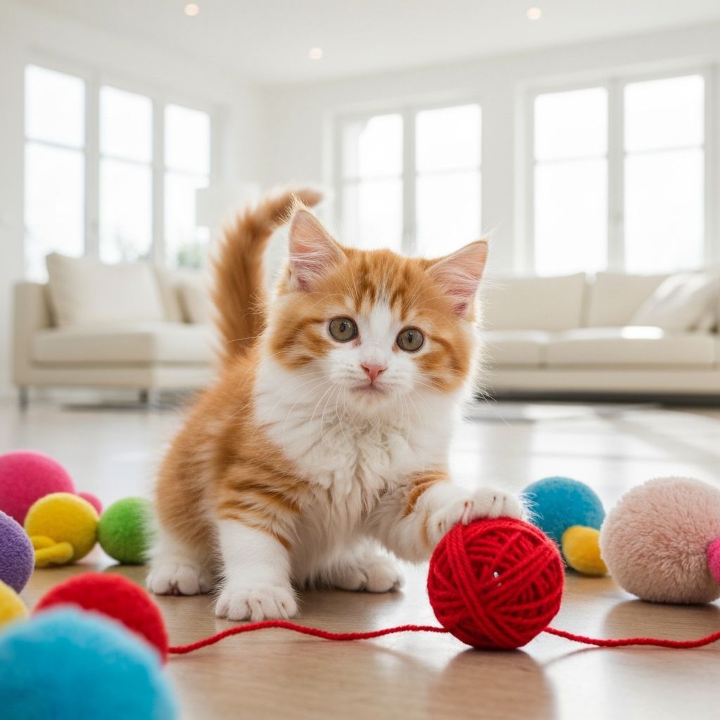 Adorable kitten in new home